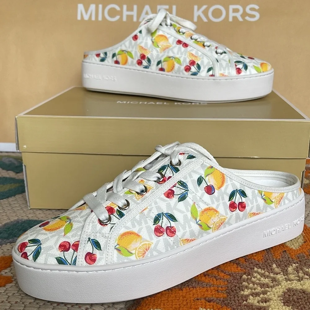 Michael Kors POPPY SLIDE SNEAKERS 
FRUIT PAINT MK SIG SM
49T4POFP1Q Platforms - Picture 15 of 16